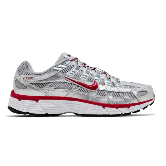 NIKE P-6000 METALLIC SILVER GYM RED